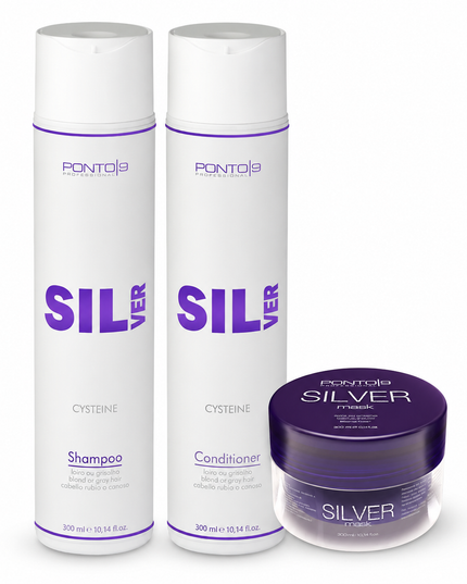 Kit Silver Ponto 9 – 1 Shampoo 300ml + 1 Condicionador 300ml + 1 Máscara 200ml