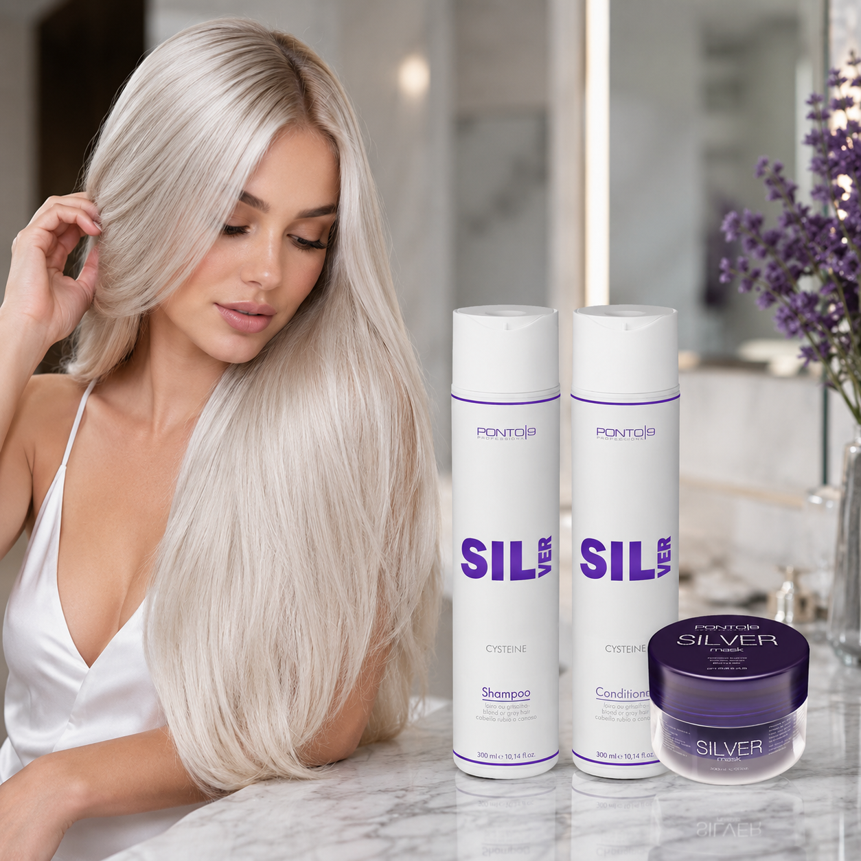 Kit Silver Ponto 9 – 1 Shampoo 300ml + 1 Condicionador 300ml + 1