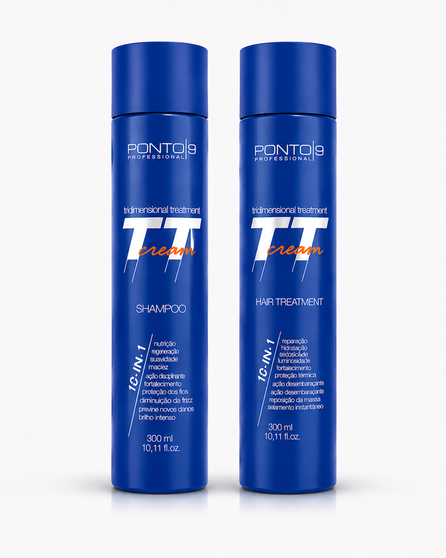 Kit TT Cream 3D Treatment - Reestrutura a Fibra Capilar, Shampoo e Tratamento 300 ml