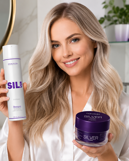Kit Silver Ponto 9 - Tratamento Matizador para Loiros, Brancos e Grisalhos (Shampoo 300ml + Máscara 200ml)