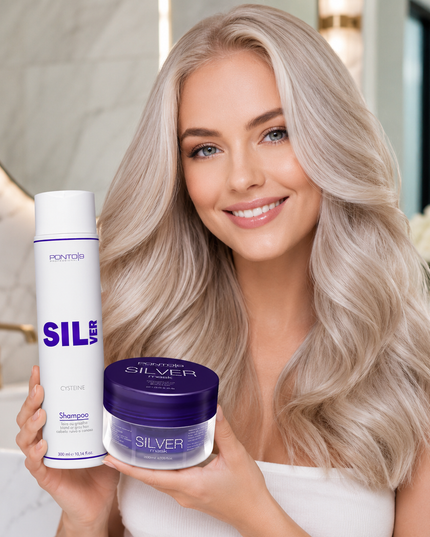 Kit Silver Ponto 9 - Tratamento Matizador para Loiros, Brancos e Grisalhos (Shampoo 300ml + Máscara 200ml)