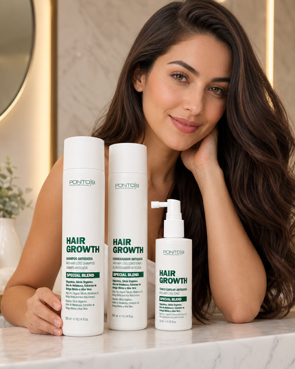 Kit Hair Growth Ponto 9 – Tratamento Antiqueda com Shampoo, Condicionador e Tônico