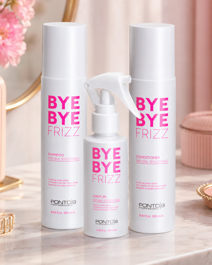Kit Bye Bye Frizz Ponto 9 – Shampoo 250ml + Condicionador 250ml + Leave-in 100ml