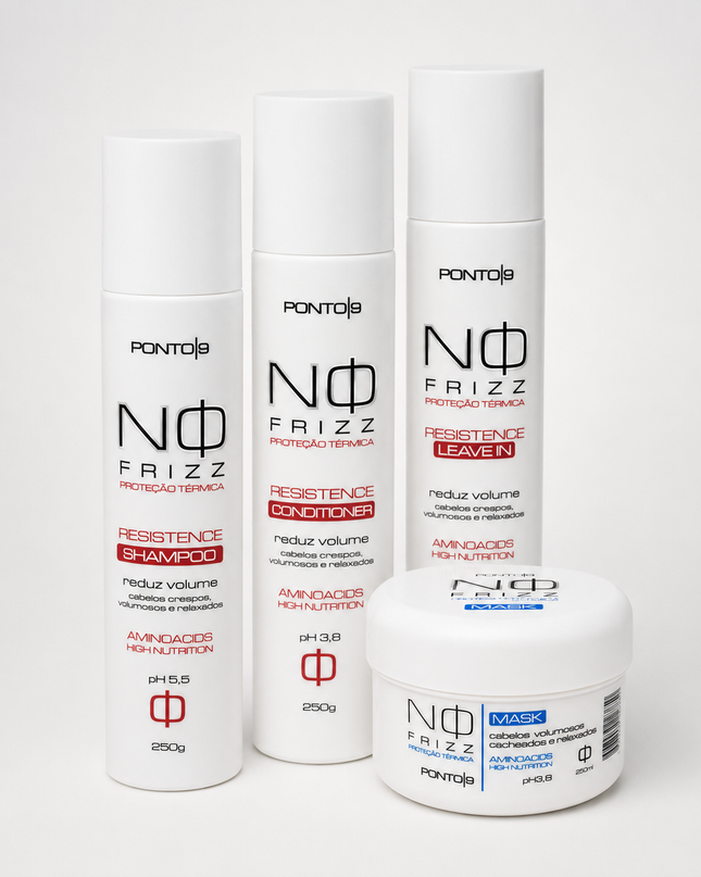 No Frizz Kit Resistence Ponto 9 – Nutrição, Controle de Volume e Definição de Cachos