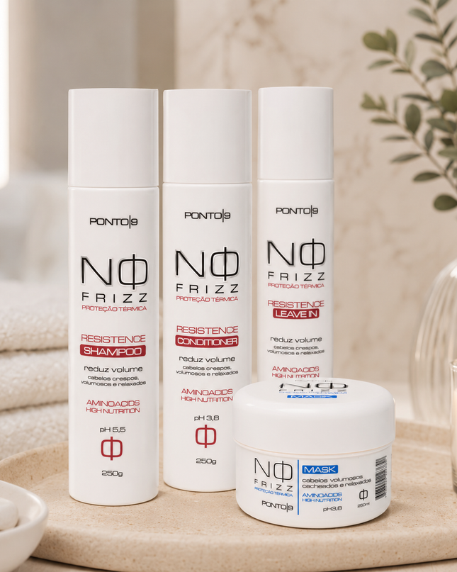 No Frizz Kit Resistence Ponto 9 – Nutrição, Controle de Volume e Definição de Cachos