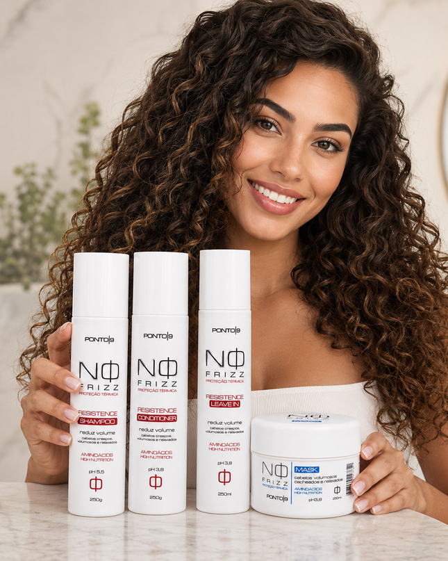 No Frizz Kit Resistence Ponto 9 – Nutrição, Controle de Volume e Definição de Cachos