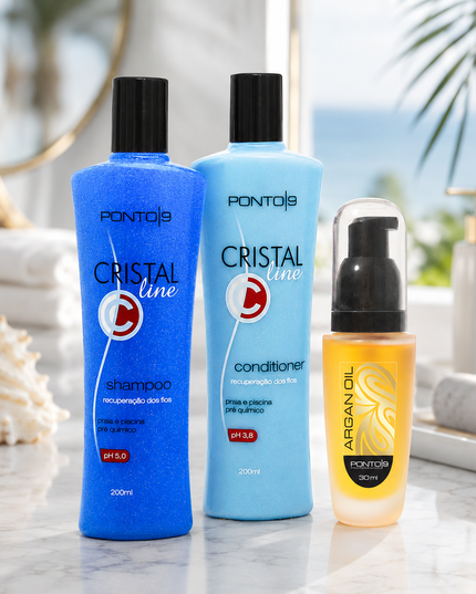 Kit Cristal Praia e Piscina – Recuperação dos Fios Pós-Sol, Mar e Piscina