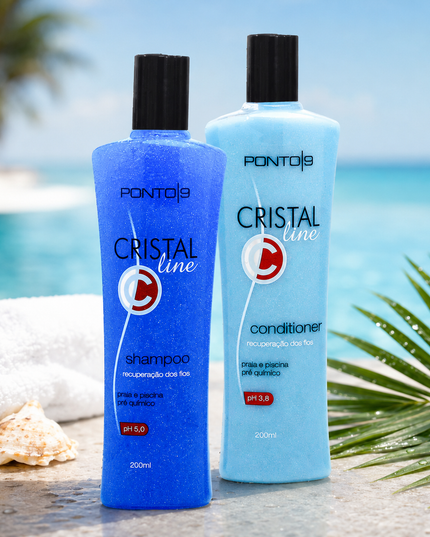 Kit Cristal Praia e Piscina – Remove Resíduos de Cloro, Sal e Iodo