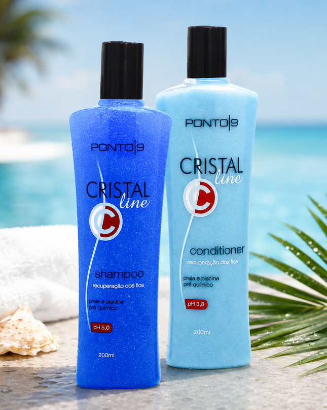 Kit Cristal Praia e Piscina – Remove Resíduos de Cloro, Sal e Iodo