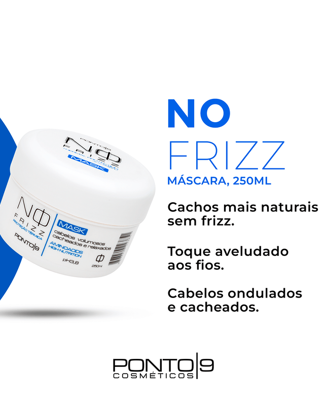 No Frizz Máscara 250ml  Nutrição, definição de Cachos e Control do Volume