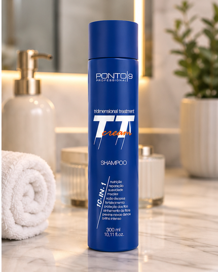 TT Cream Shampoo 300ml – Reparação, Nutrição e Brilho para Cabelos Danificados