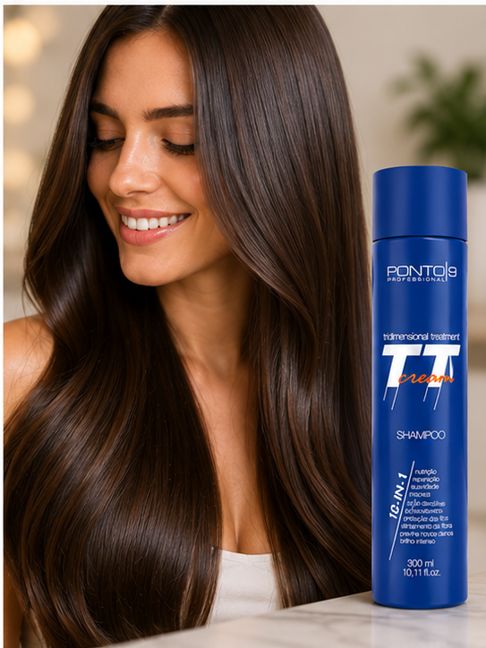 TT Cream Shampoo 300ml – Reparação, Nutrição e Brilho para Cabelos Danificados