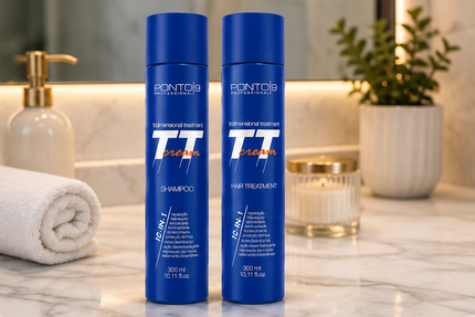 Kit TT Cream 3D Treatment - Reestrutura a Fibra Capilar, Shampoo e Tratamento 300 ml