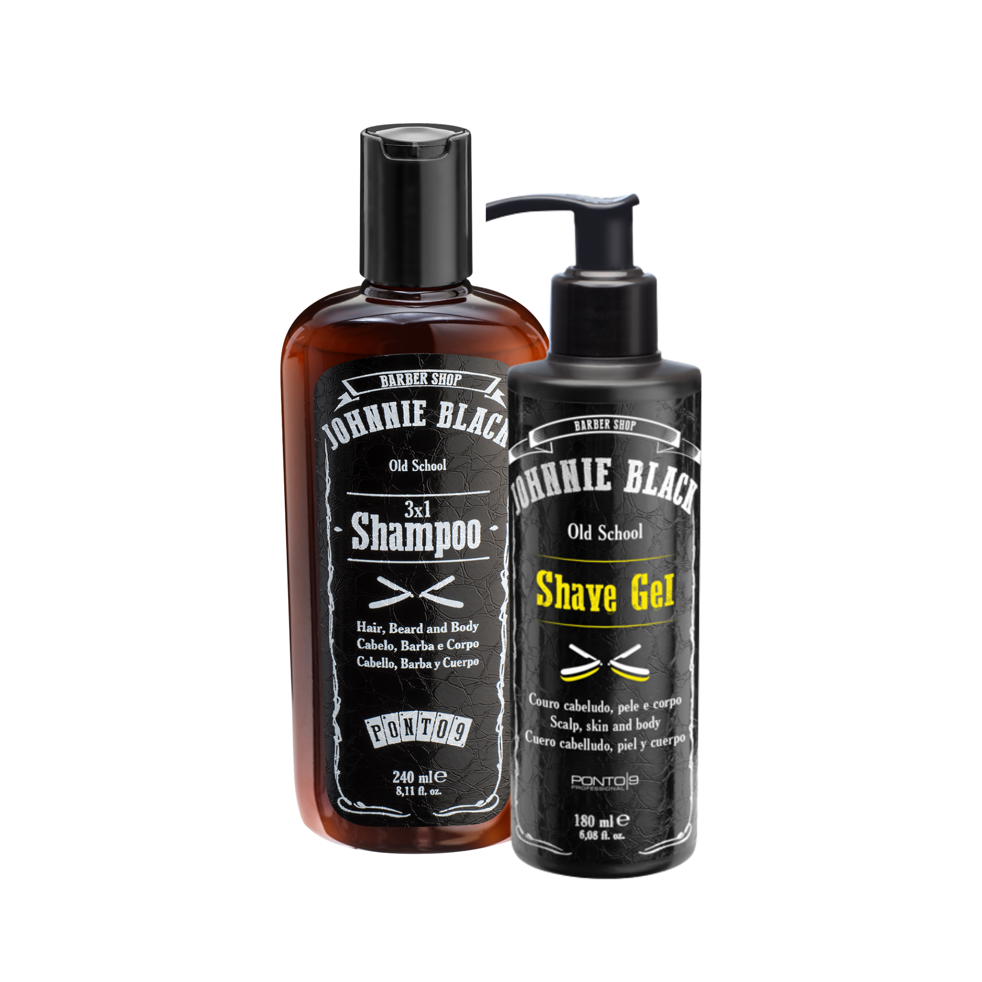 Kit Gel de barbear translucido para desenhar a barba.